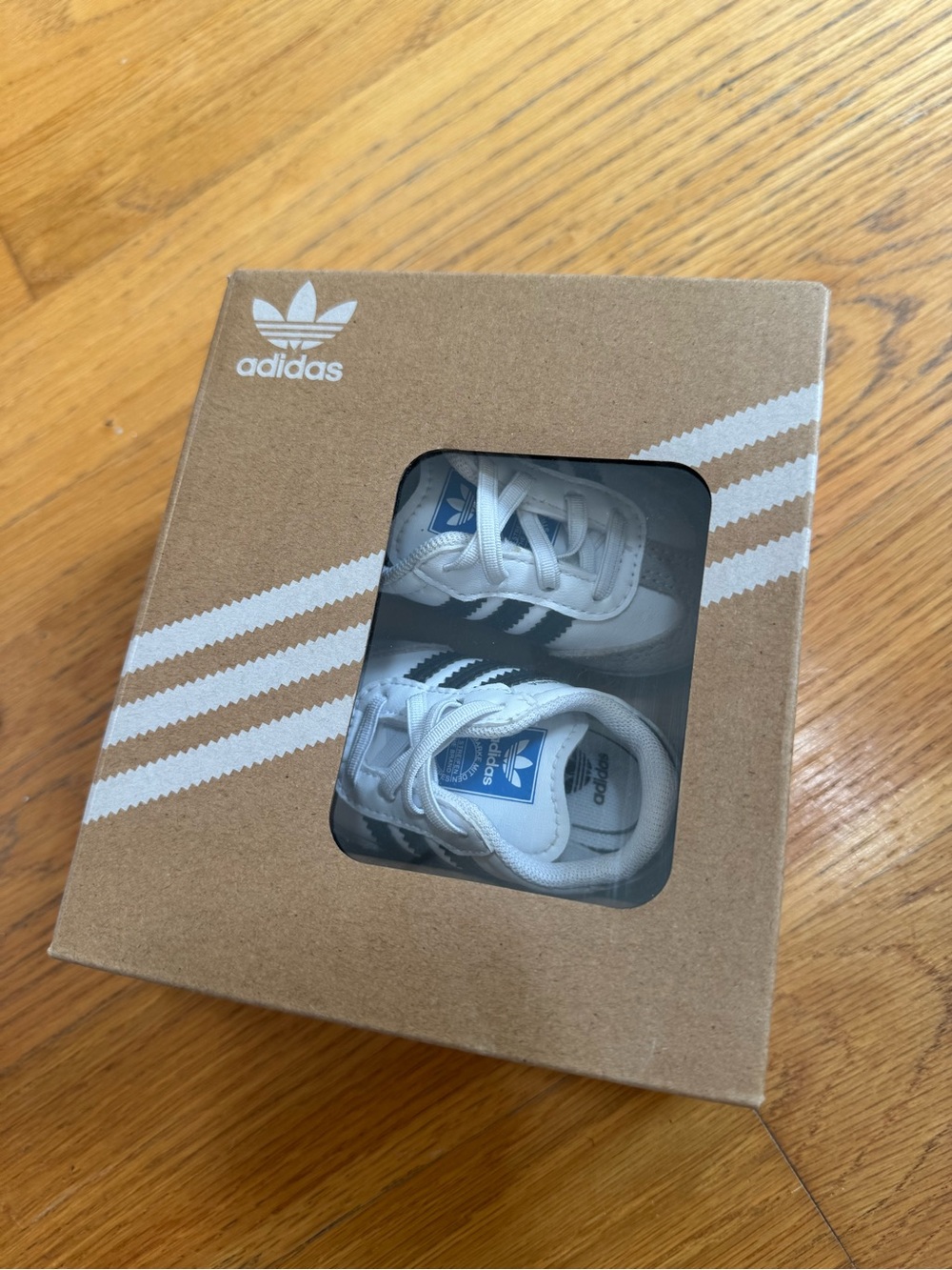 adidas Kids White, Gray & Black Classic Samba Sneakers - Picture 3 of 4